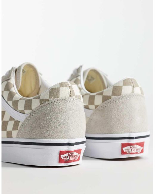 Vans White Old Skool Checkerboard Sneakers