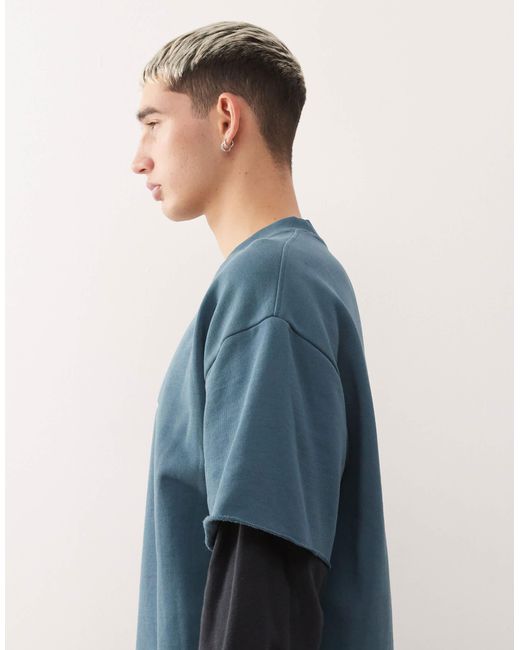 Quiksilver – openbar – mehrlagiges oberteil in Blue für Herren