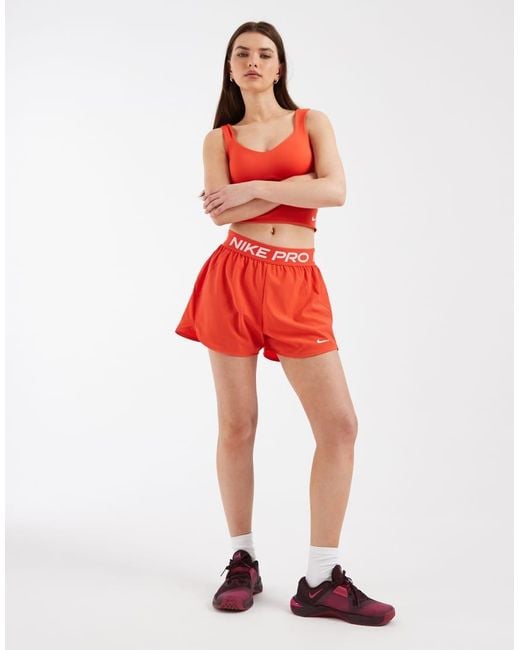 Nike Red Pro Dri-Fit 2-In-1 Shorts