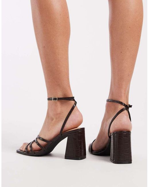 New Look Natural Block Heeled Multistrap Sandal