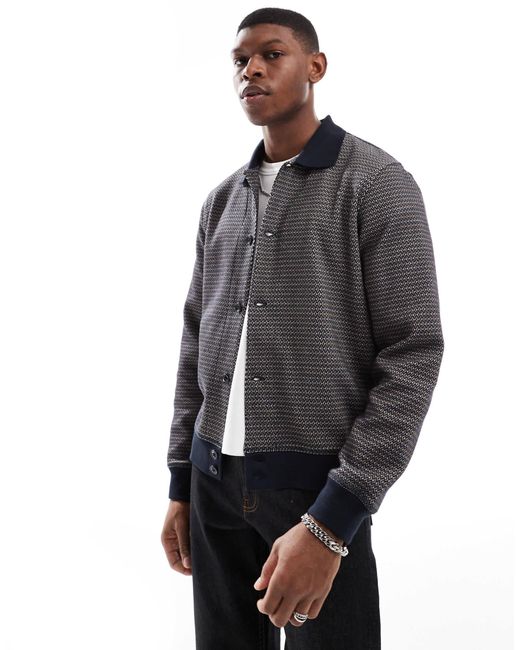 Paul Smith Gray Knitted Collared Cardigan for men