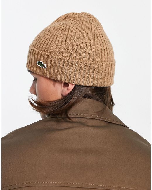 Lacoste Knit Beanie in Brown for Men | Lyst Canada