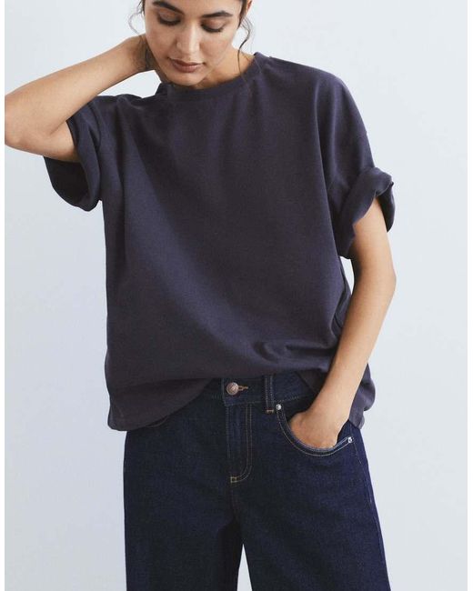 Pull&Bear Blue Oversize Short Sleeve T-Shirt