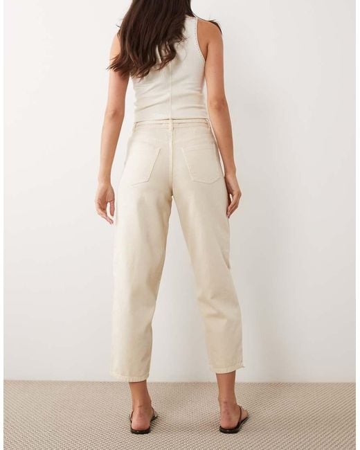 Threadbare Natural Barrel Leg Jeans