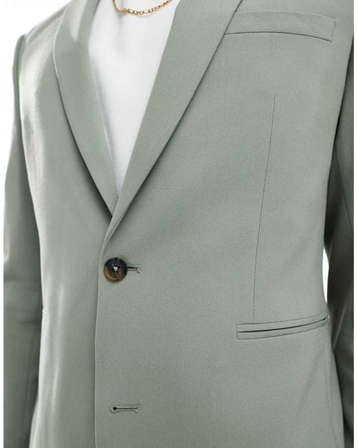 ASOS Smal Colbert in het Gray voor heren