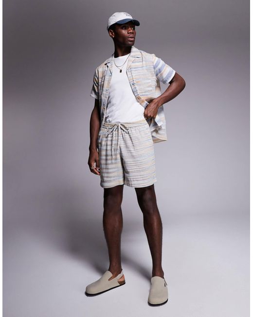 South Beach Gray Drawstring Beach Shorts for men