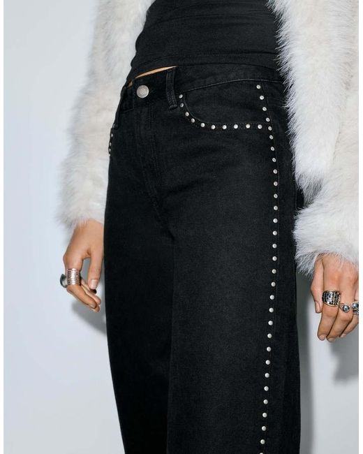 Pull&Bear White Studded Jeans