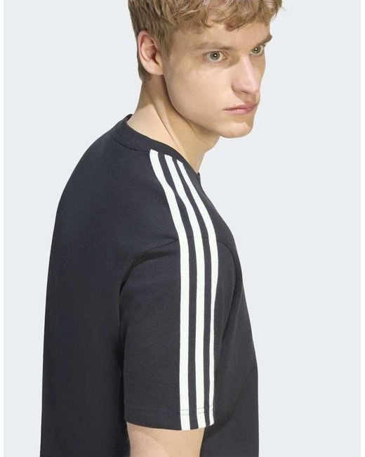 Adidas Originals Gray Essentials 3-Stripes Single Jersey Left Chest Branded T-Shirt for men
