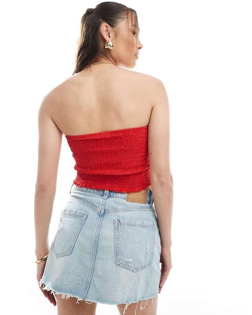 Cotton On Red Claudia Halter Tube Top