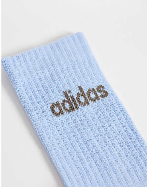 Adidas Originals White Three Stripes Studio Crew Socks