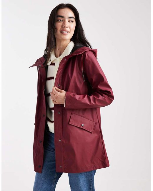 ONLY Red Hooded Raincoat