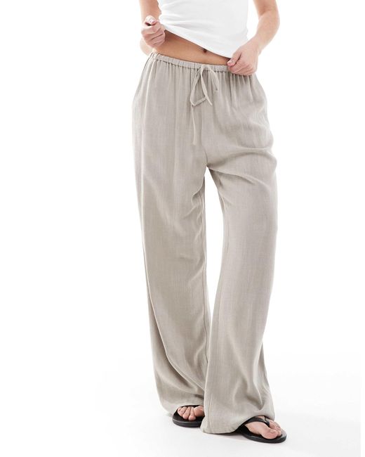 Miss Selfridge Gray – hose aus leinenmix