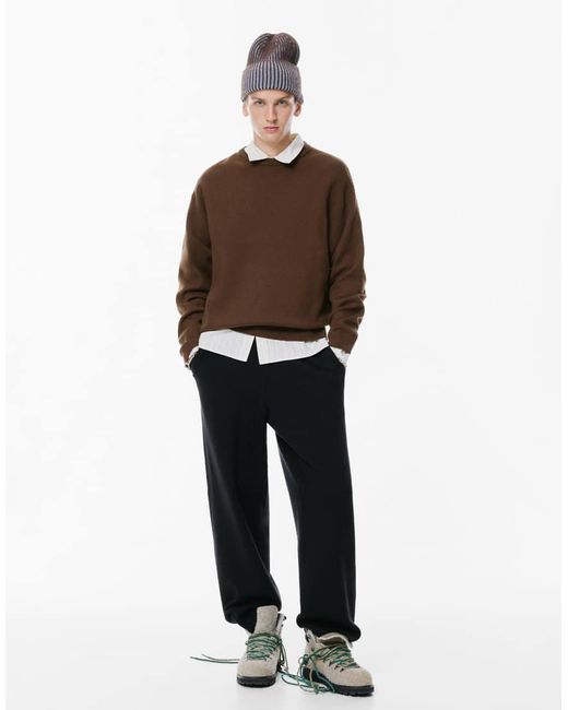 Pull&Bear Brown Soft Knit Jumper for men