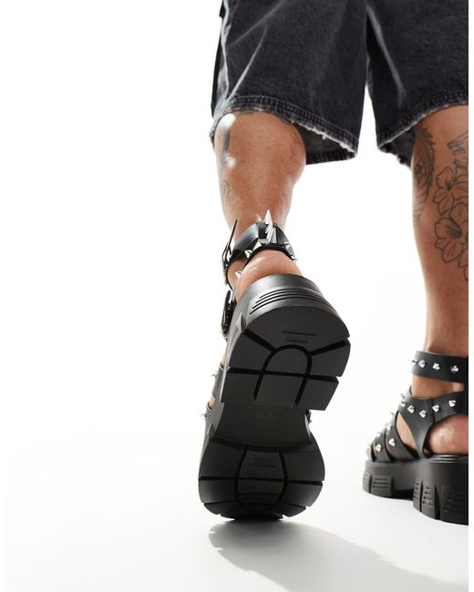 Sandales chunky style spartiates à clous ASOS pour homme en coloris Black