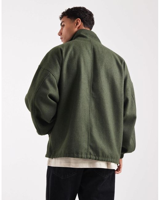 ASOS Gray Wool Look Track Jacket for men