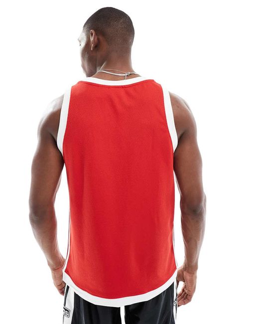 Camiseta Dorada Sin Mangas Con Detalles Estilo Ojales Adicolor De -Dorado Adidas Originals de hombre de color Red