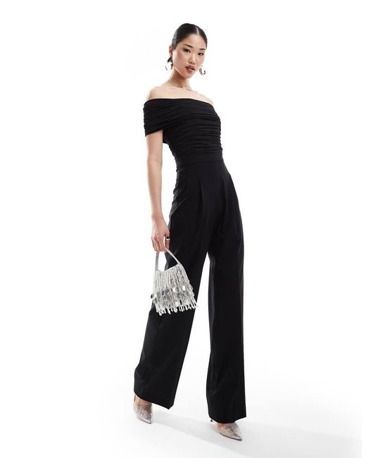 Mango Black Bardot Jumpsuit