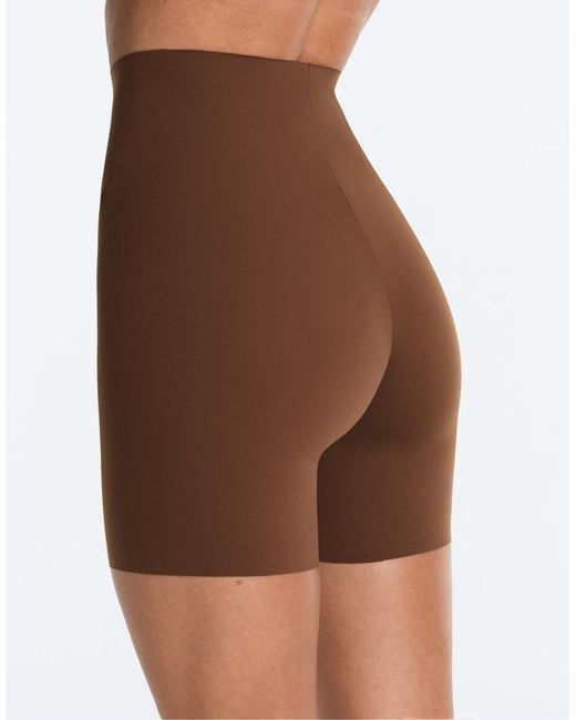 Oysho Brown High-Waisted Invisible Laser-Cut Shapewear Shorts