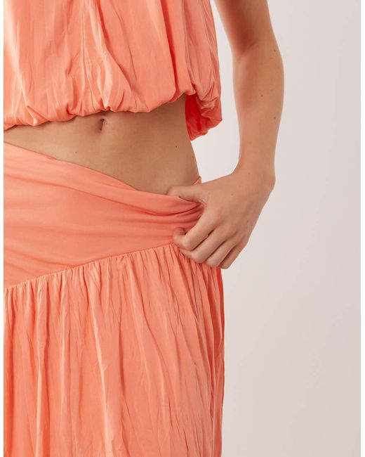 ASOS Pink Bubble Hem Maxi Skirt