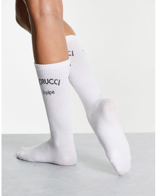 Oppose Stressful robot Fiorucci Sporty Socks With Equipe Logo in White | Lyst