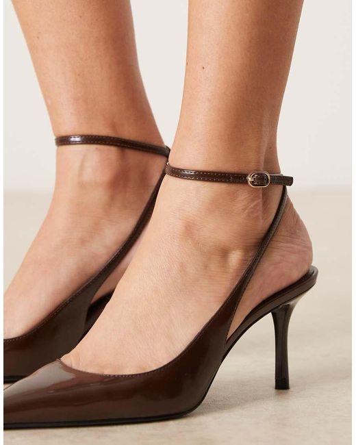 Mango Natural Classic Ankle Strap Heels