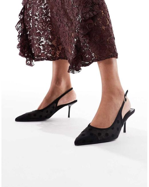 Glamorous Black Slingback Pumps