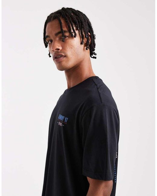 Only & Sons Black Relaxed Fit T-shirt With Harmony 97 Back Print for men