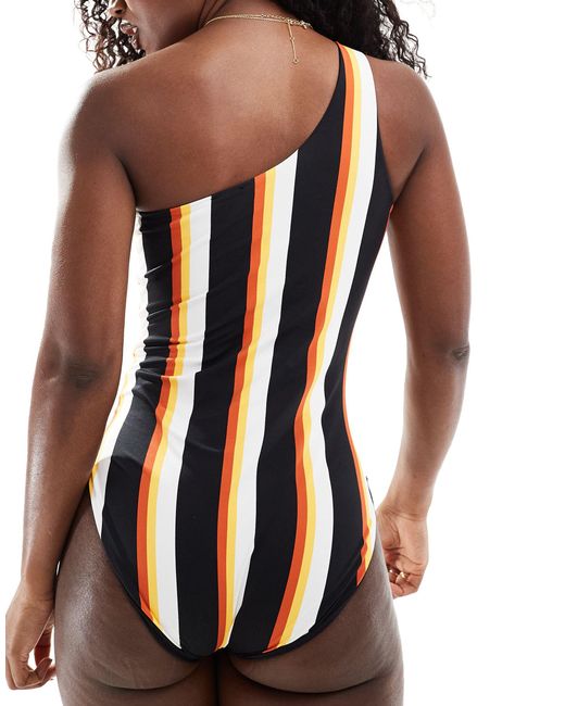 Threadbare Multicolor Reversible One Shoulder Swimsuit