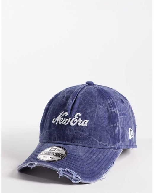 KTZ Blue Slogan Logo 9twenty Womens Denim Wash Cap