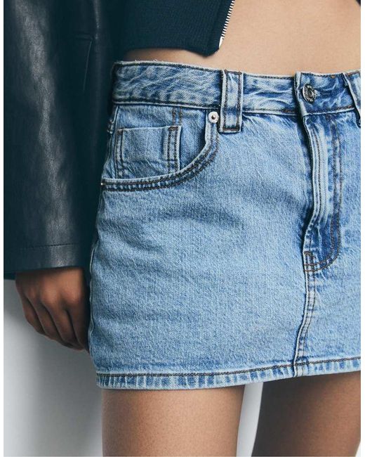 Stradivarius Pink D62 Denim Skort