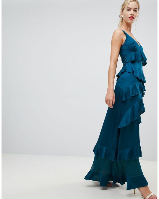 ruffle tiered maxi dress