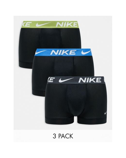Nike – dri-fit essential – 3er-pack mikrofaser-unterhosen in Black für Herren