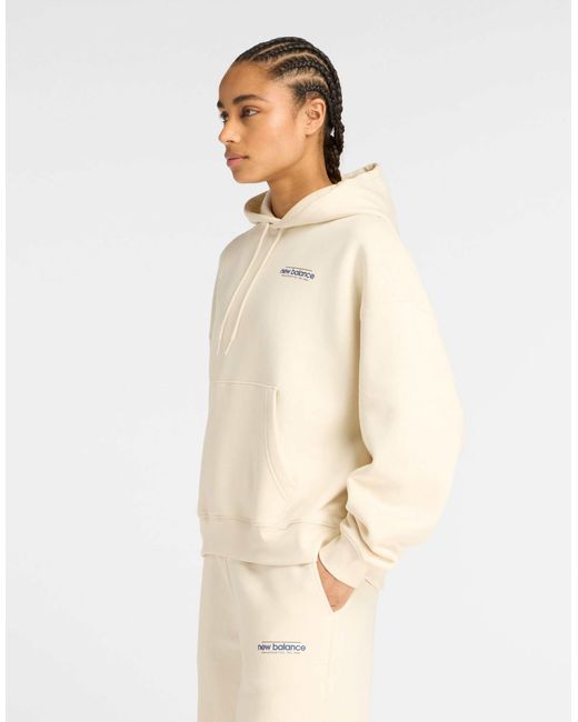 Reimagined - sweat à capuche oversize en polaire - beige New Balance en coloris Natural