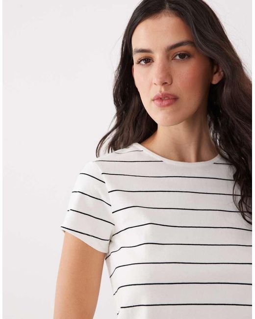 Mango White 100% Cotton Short Sleeve T-Shirt