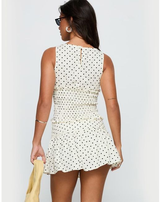 Princess Polly White Tovie Linen Blend Drop Waist Detail Mini Skirt Co-ord