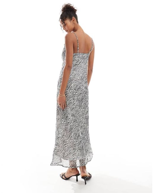 Vero Moda Gray Smilla Cowl Neck Cami Midi Dress