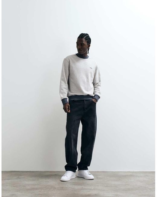 Boss Gray Chest Logo Sweatshirt for men