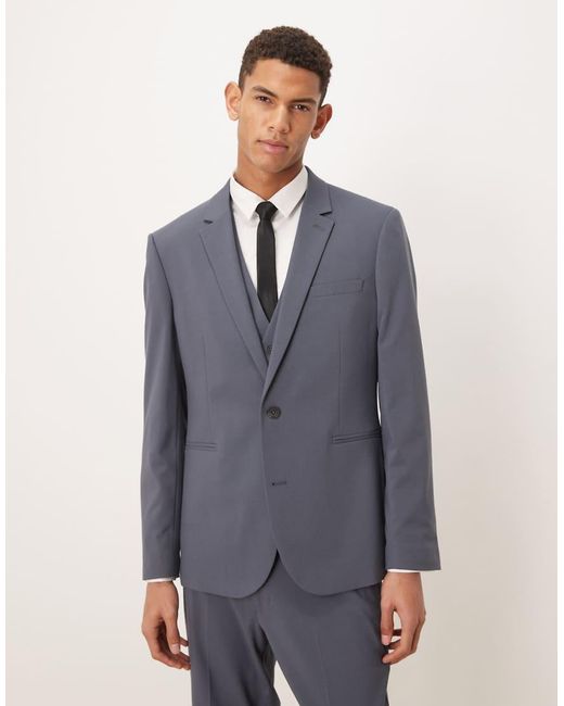 ASOS Blue Slim Suit Jacket for men