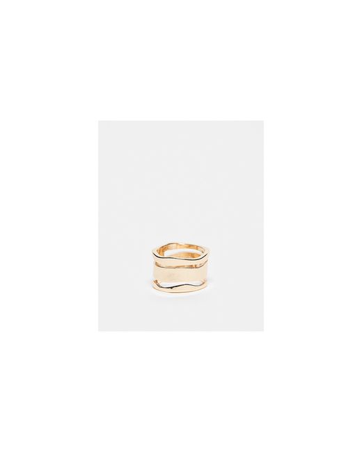 ASOS Black Stacked Ring With Molten Design