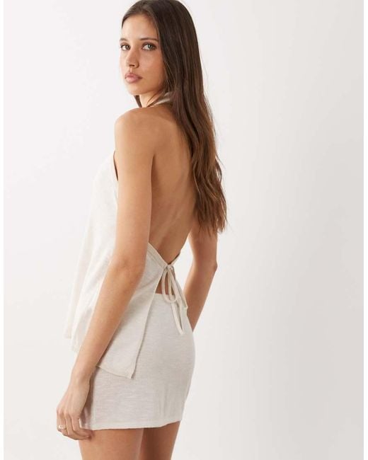 Cotton On Natural Isla Knit Mini Skirt Co-Ord