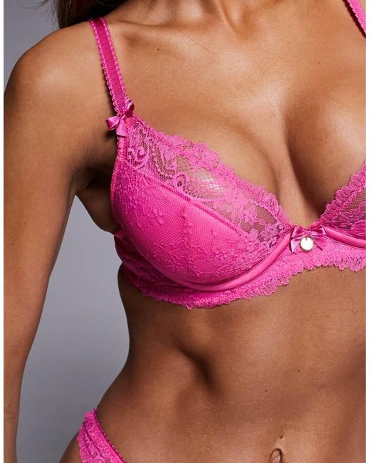 Boux Avenue Red Yolanda Floral Boost Plunge Bra