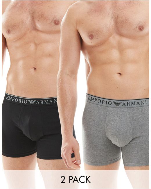 Emporio Armani – bodywear – 2er-pack eng geschnittene boxershorts in Black für Herren