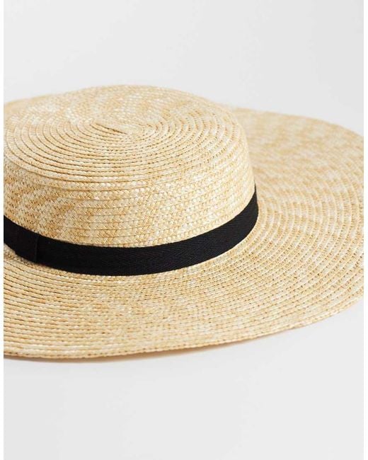 ASOS Natural Straw Boater Hat
