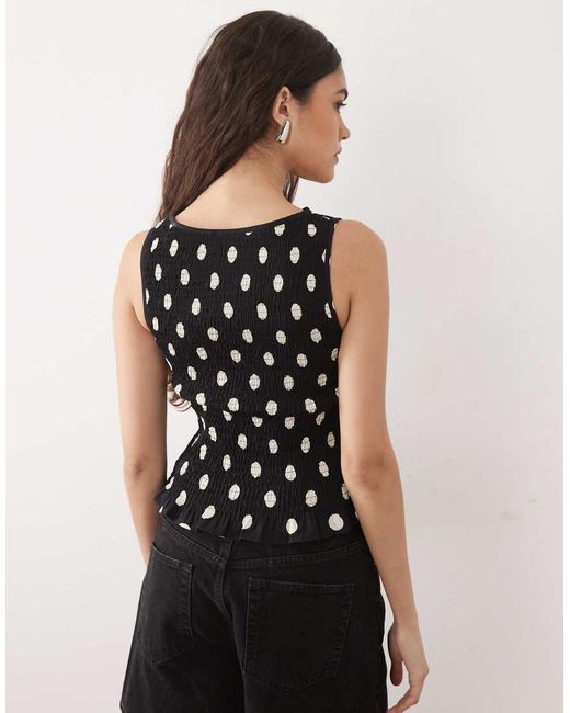 ASOS Black Shirred Tank Top