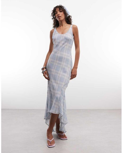 ASOS White Chiffon Bias Godet Maxi Dress