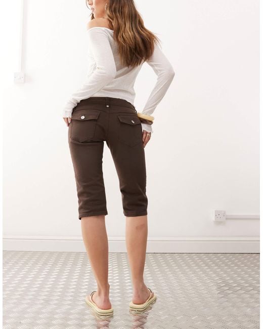 Monki Natural Stretch Capri Pants
