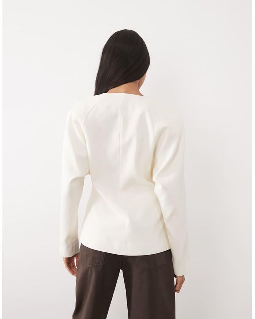 ASOS Natural Tailored Batwing Double Breasted Blazer