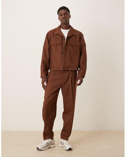 ASOS Brown Dressy Shacket for men