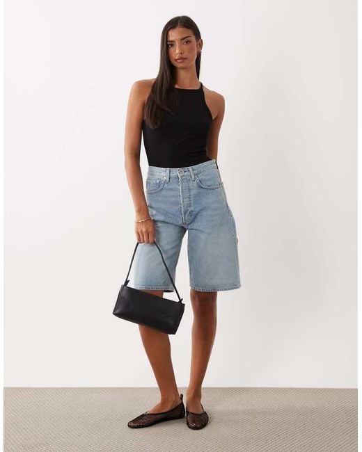 ARKET Blue Loose Fit Denim Shorts