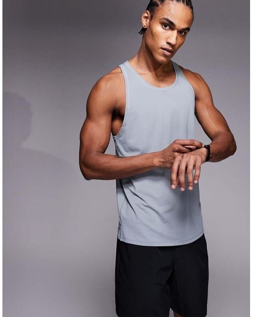 4505 Gray Icon Quick-dry Mesh Training Singlet With Racer Back for men